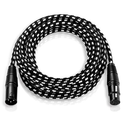 PINGANRUYI Fabric Braided XLR Cable Male to Female M/F 3 Pin Jack Multi-Shielded OFC Copper for Microphone Mixer 1m 2m 300cm 5m 10m 15m 20m(300cm 10ft)