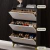 JHDXL Entrance Shoe Cabinet, Household Essentials, Wood Shoe Organizer, Space-Saving Shoe Storage, Suitable for Entrance, Living Room and Corridor(Black,70 * 24cm/27.6 * 9.4in) view 3