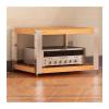 JOMRTS Audio Rack Multi-Tier Audio Rack Amplifier Cabinet Black Walnut Color Amplifier Cabinet Solid Wood Rack Speaker Rack Audio Cabinet Media Cabinet (A 62.5 * 47.5 * 38.5CM) view 1