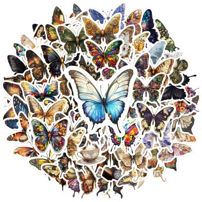 100Pcs Butterfly Stickers,Waterproof Butterfly Stickers Sticker for Water Bottle Laptop Phone Cases Planner Skateboard Luggage Helmet Party Favor Decor,Ideal for Adults Teens Teacher Rewards C3K811G
