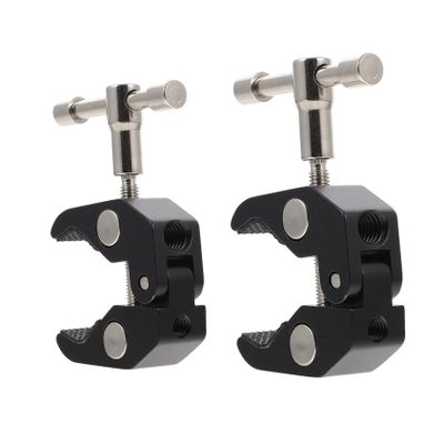 DIYEAH 2pcs Super Clamp Aluminum Alloy Thread Camera Clip Holder for Cabinets Backdrop