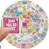 100PCS Self-Affirmation Motivational Stickers, Inspirational Quote Reminder Waterproof Stickers for Water Bottles Laptop Scrapbook, Positive Note Aesthetic Decals for Teens Adults Students view 2