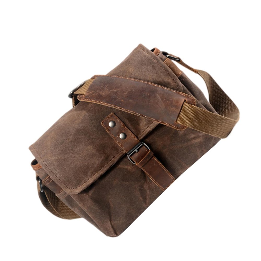 balacoo Travel-friendly Canvas Camera Bag Waterproof Oil Single Shoulder for Professional Photography