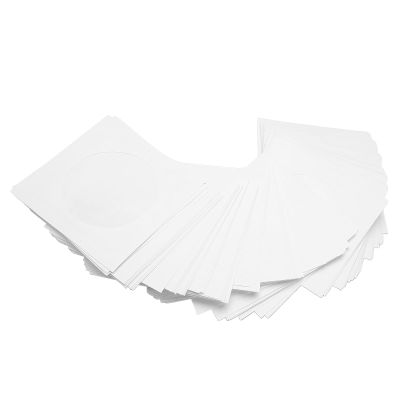 100 Pack CD Paper Sleeves, Thick CD DVD Sleeves Envelopes Reusable Dust Proof Disc Sleeves with Flap Clear Window Disc Sleeves CD Envelopes for 8cm Miniature Disc