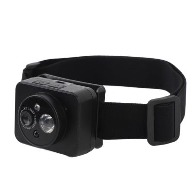 1080P HD Head Mounted Action Camera, Adjustable 45 Degree, Intelligent Sensing LED Headlamp, Robust MP4 Recording, Hand Gesture Control, Head Mounted Wearable Video Camera