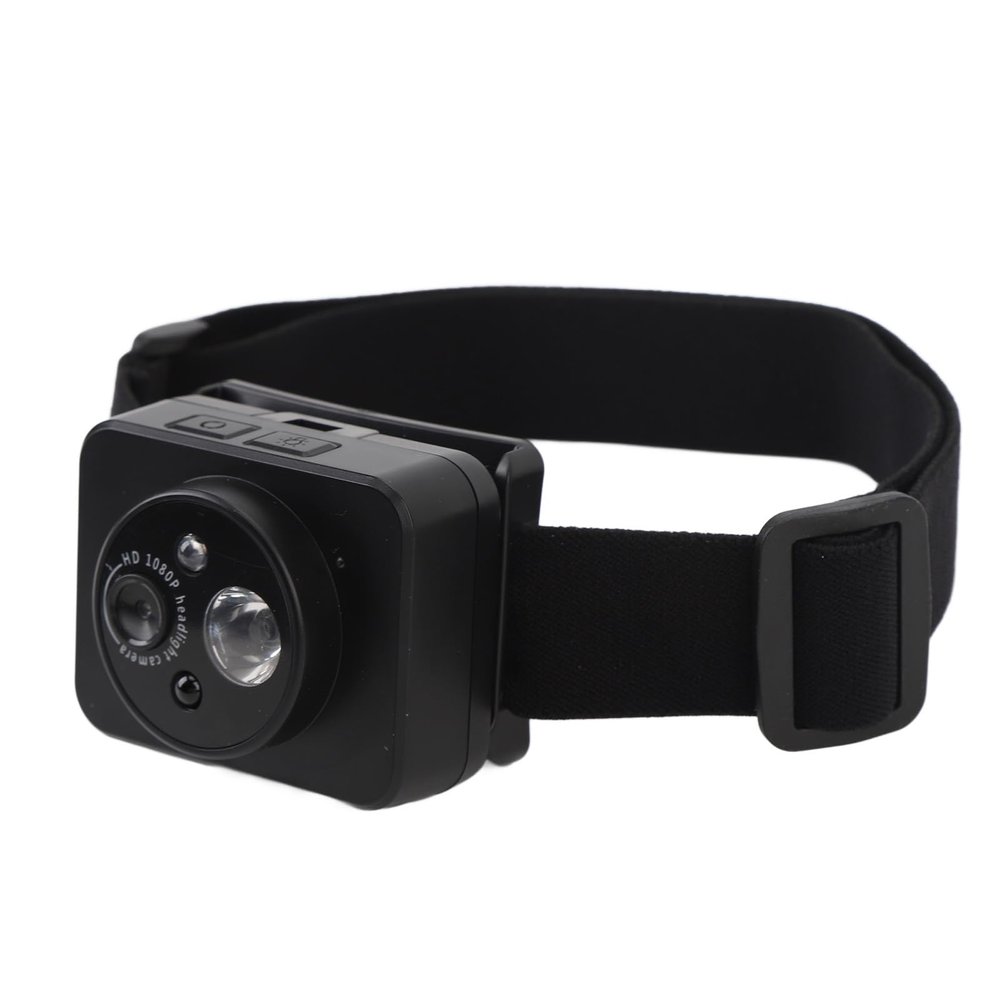 1080P HD Head Mounted Action Camera, Adjustable 45 Degree, Intelligent Sensing LED Headlamp, Robust MP4 Recording, Hand Gesture Control, Head Mounted Wearable Video Camera