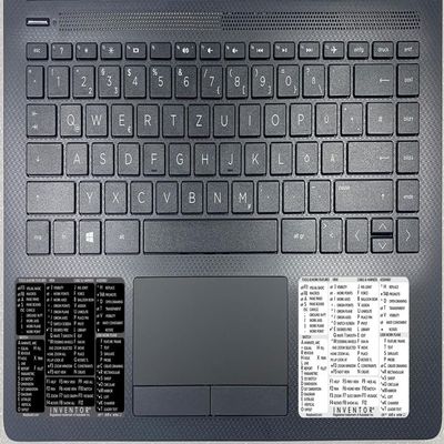 Autodesk Inventor Reference Keyboard Hotkeys Sticky Labels for Windows Black, White Background