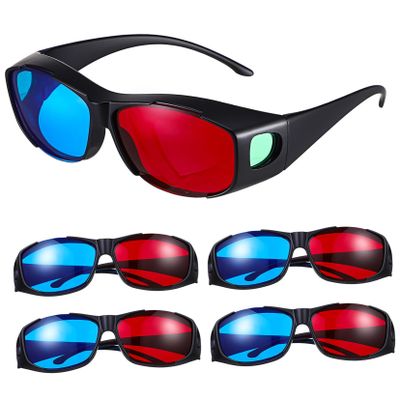 DIYEAH 3D Viewing Glasses Set Red Lenses Compact and Refined for 3D Movies Tv Theater