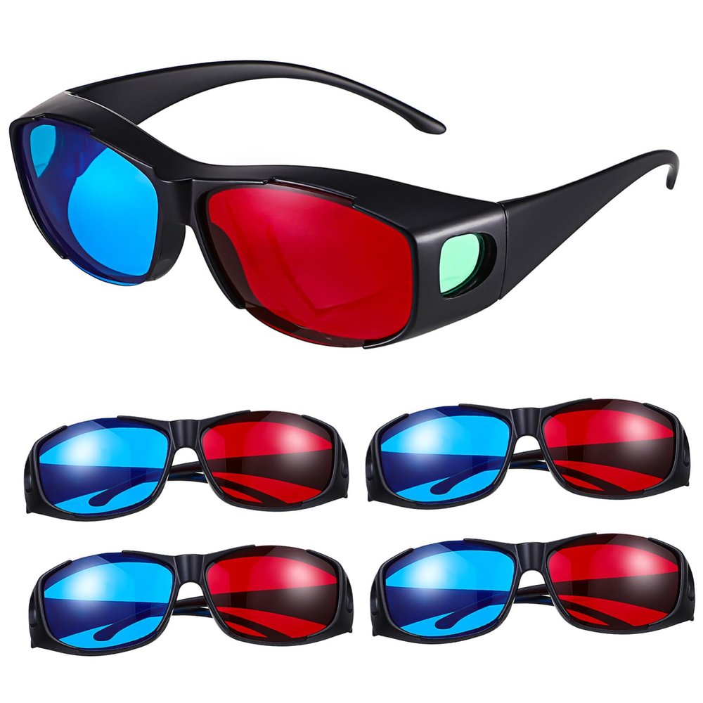 DIYEAH 3D Viewing Glasses Set Red Lenses Compact and Refined for 3D Movies Tv Theater