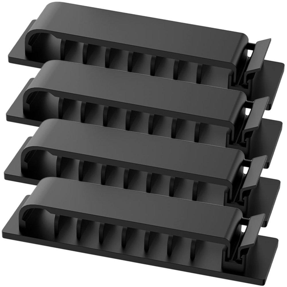 DirectNine Basics 4pcs Adhesive Cable Organizer Easy Install Cable Holder Wire Organizer for Desk Home