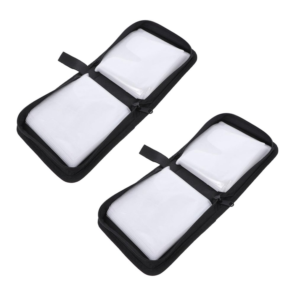 DECORNIJIA 2pcs Oxford Cloth Cd Case Capacity Cd Storage Case Bag Zipper Closure for Discs