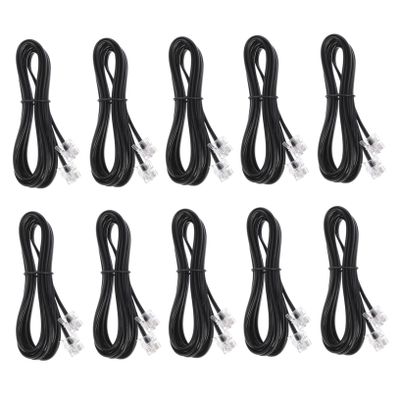VILLCASE Landline Phone Cord 10pcs Rj11 Interface 4 Core Wire Perfect for Telephones Fax Machines Modems
