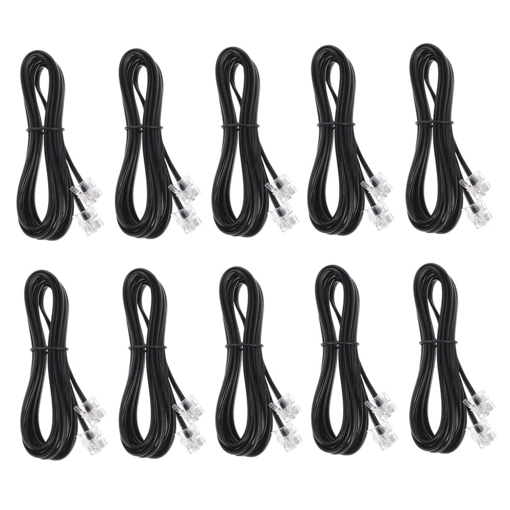 VILLCASE Landline Phone Cord 10pcs Rj11 Interface 4 Core Wire Perfect for Telephones Fax Machines Modems