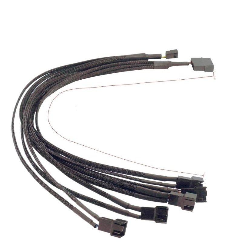 HONGP PWM Fan Hub Splitter 1 to 5 Splitter 4Pin IDE Power Supply Cable PC CPU Cooling 4 PIN/3PIN Fan Power Cable HUB Adapter(4pin x 5)