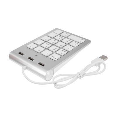 CIYODO USB Numeric Keypad Port Hub Zinc Alloy Numpad for Laptop Desktop Compatible with Windows Silver Finish