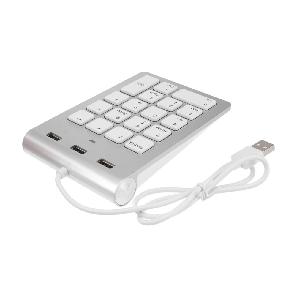 CIYODO USB Numeric Keypad Port Hub Zinc Alloy Numpad for Laptop Desktop Compatible with Windows Silver Finish
