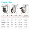 QXCIVR 4 Pcs Caster Wheels Furniture Castor Wheels TPR Rubber Flat Bottom Cartwheels Universal Swivel Wheels for Shopping Carts Trolley(2 Fixed 2 Universal,1 inch) view 3