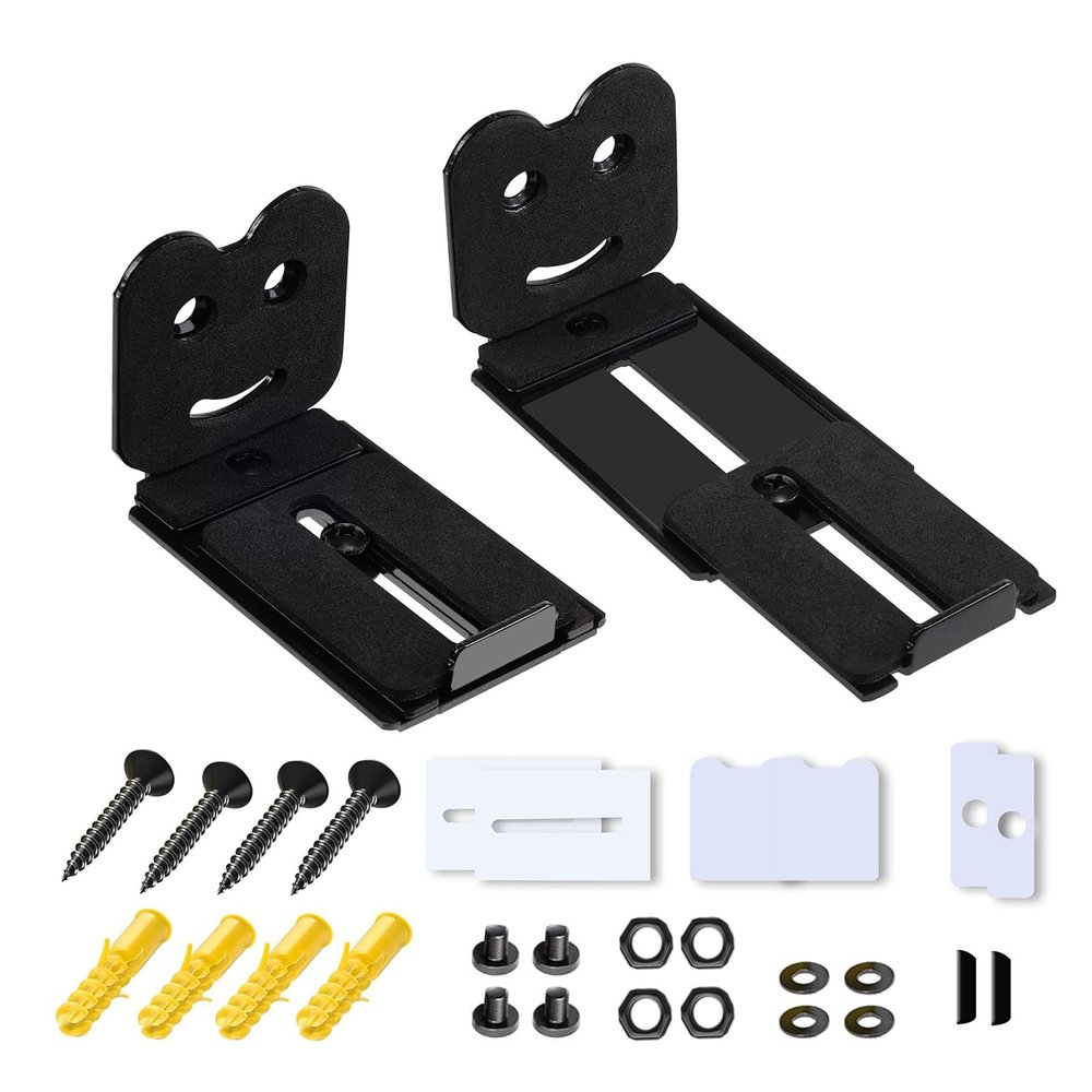 2pcs Adjustable Soundbar Wall Mount Brackets Speakers Wall Stand for Heavy Center Channel, 50KG Capacity Floating Rack