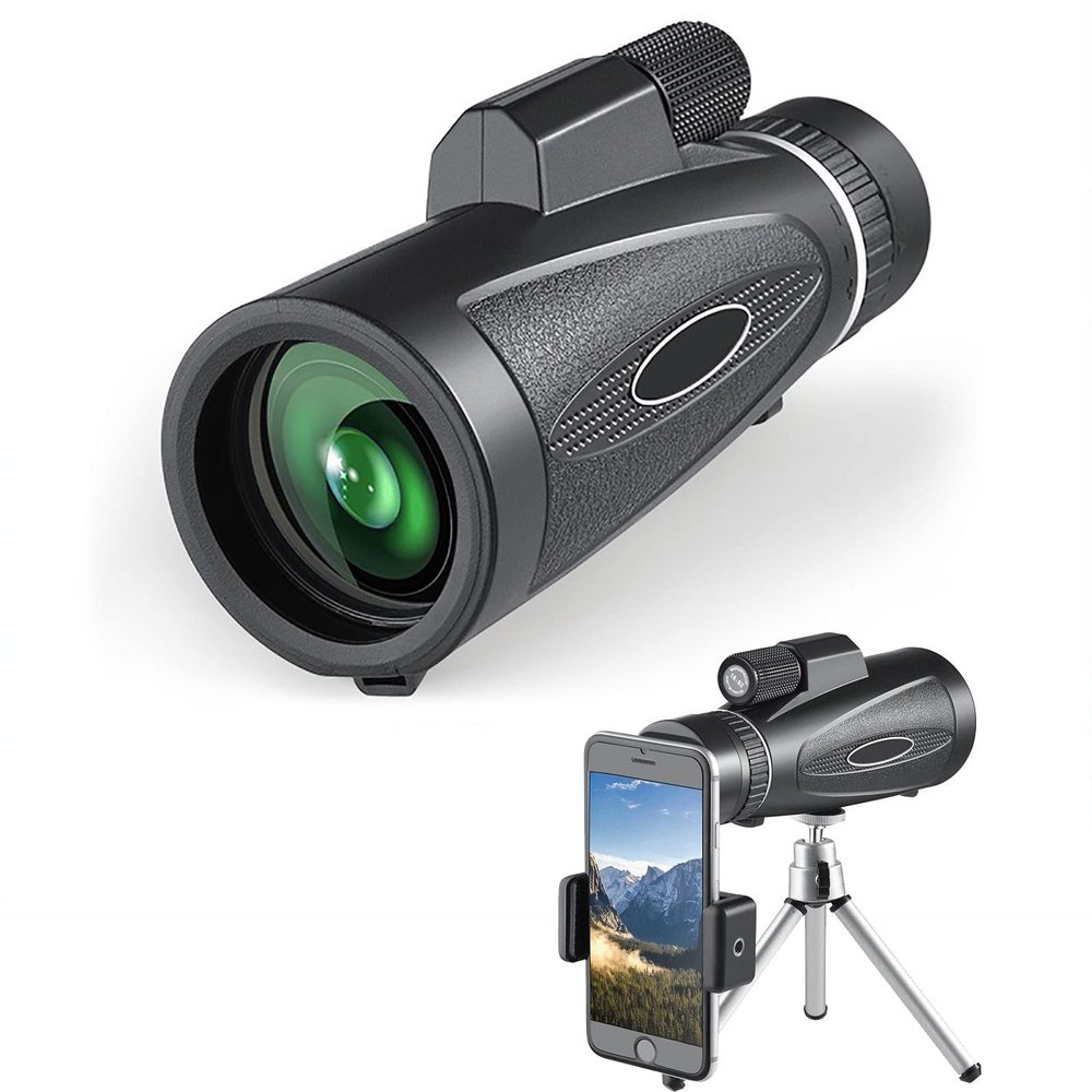 10-32x50 Monocular Telescope with Phone Holder Tripod for Adults,HD High Power Waterproof Lightweight Monocular Scope with Clear for Hunting Bird Watching Hunting Hiking Travel Camping