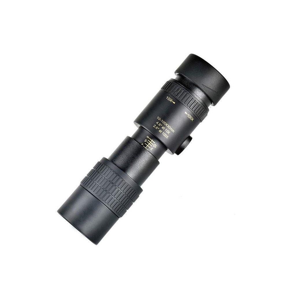 10-30x30 Zoom Monocular Portable Phone Mini Telescope Prism Green Film Outdoor Bird Watching with Mobile Tripod