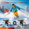 Euorosi 4K 60FPS 48MP WiFi Action Camera with Touch Screen, 50FT Underwater Waterproof Camera, No Case Needed, EIS Motorcycle Camera, 8X Zoom, 64GB Card, Remote Control, Batteries & Mounting Kits view 3