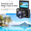 5K HD & 75MP Digital Camera 18X Digital Zoom - WiFi Vlogging Camera for Photography & Video, Autofocus, 3 Inch Screen, 128GB(Not Included), 1150mAh (Black) view 3