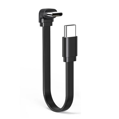 66W Type C to Type C Flat Charging Cable for Smartphones Tablets and Laptops 90 Degree Option Soft Silicone USB C Cord