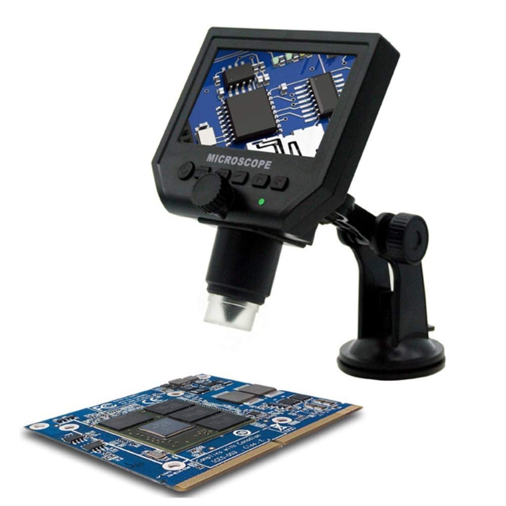 LCD Digital Microscope 50X-1000X Magnification 1080P Compound Handheld Microscopes Camera with Rechargeable Mini Port 8 LED Lights Card and Slides