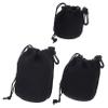 DIYEAH 3pcs Camera Lens Bag Lens Case Padded Protection Drawstring Camera Pouch for Outdoor Use view 1