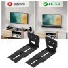 2pcs Adjustable Soundbar Wall Mount Brackets Speakers Wall Stand for Heavy Center Channel, 50KG Capacity Floating Rack view 2
