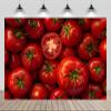 CHNYWORK 10ftx8ft Fresh Tomato Backdrop for Photography Organic Vegetable Red Tomatoes Background for Healthy Organic Themed Party Decorations Baby Shower Kids Birthday Banner Photo Booth Props view 1
