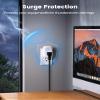 SURAIELEC Surge Protector, 1225J Wall Surge Protector Outlet with 900V VPR, 15A/1875W Ground Protected Light Indicator for TV, Fridge, Microwave, Garage, Computer, Workshop and Gaming Devices, 2 Pack view 2