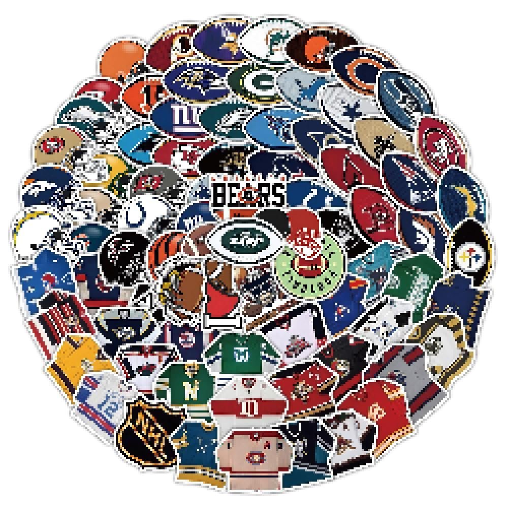 104cs Football Stickers Pack for Helmet Water Bottles Rugby Decal Decoration Sticker for BoysWaterproof Decals for LaptopComputerPhone CaseCarGuitarBumperSkateboardGifts for Adults Teens