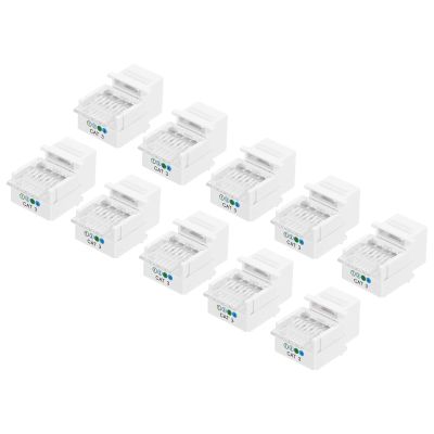 MECCANIXITY 10 Pack RJ11 Cat 3 Telephone Jack, Cat3 Coupler Phone No Punch Down Tool-Free Module Connector Adapter, White, 19mm