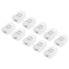 MECCANIXITY 10 Pack RJ11 Cat 3 Telephone Jack, Cat3 Coupler Phone No Punch Down Tool-Free Module Connector Adapter, White, 19mm view 1