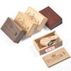 Custom Wood USB 3.0 Flash Drive with Wooden Box, Wedding Thumb Drive with Exquisite Linen Bag, Personalized Swivel USB Stick, Engraved Your Logo & Text for Graduation/Company/Photography (8GB 50Pcs) view 1