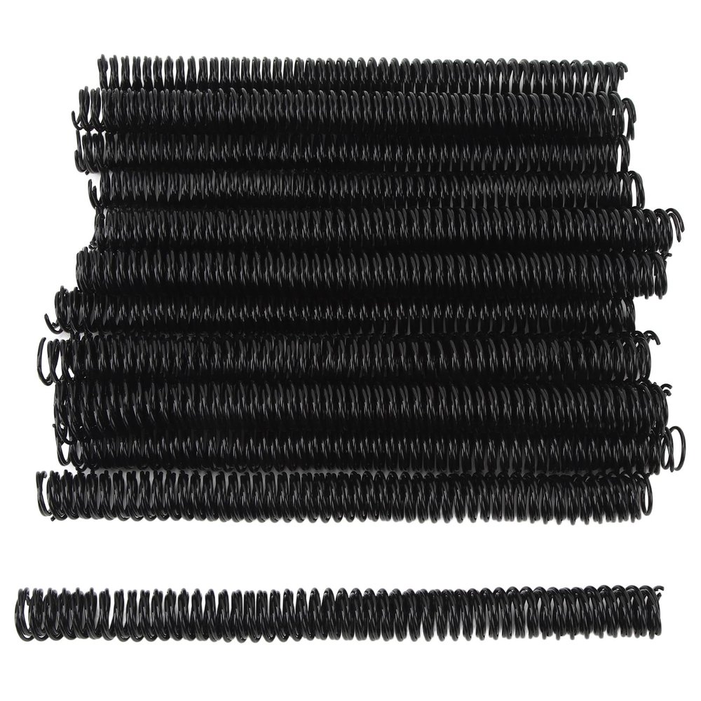 50 Pack Plastic Spiral Binding Coils, 170 Sheet Capacity, 4:1 Pitch, Black, 48Loops, for Letter Size, Coworkers, Office and Educational Tasks (Black)