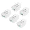 MECCANIXITY 5 Pack RJ11 Cat 3 Telephone Jack, Cat3 Coupler Phone No Punch Down Tool-Free Module Connector Adapter, White, 19mm view 1