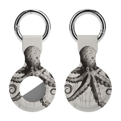 AirTags Holder,Octopus Pattern Apple Air Tag Holder Keychain,Cute Silicone AirTagss Case Cover with Metal Anti-Lost Keychain Ring,AirTags Keychain for Pets Luggage Wallet Backpacks