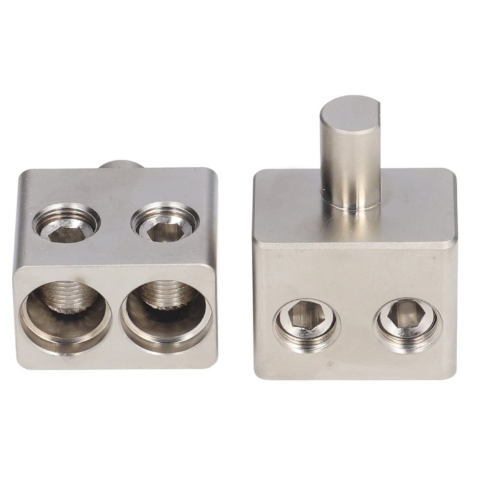 Audio Amplifier Dual Input, Car Audio One Point Two Splitter 2 Pcs Car Audio Amp Input with High Hardness for Car Audio
