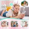 QearFun Kids Unicorn Bluetooth Headphones, 60H Playtime, 74/85/94dB Safe Volume Limit, Metallic Gradient Wireless Headset with Mic, Fast Charging, Foldable, Wired Mode for Girls School/Tablet/Travel view 4