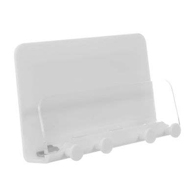VILLCASE 1pc Wall-Mounted Phone Rack Hole Adhesive Storage Holder Versatile White Design for Charging Organizing for Video Calls Study Material