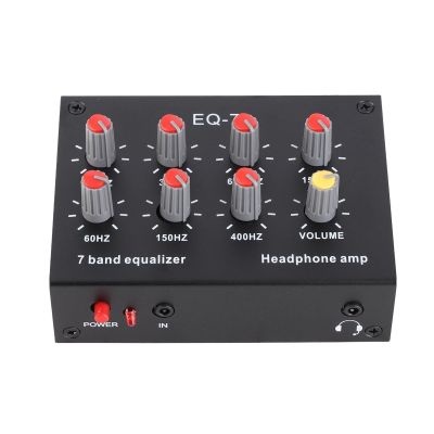 7 Band Sound Equalizer, 12dB High Bass Adjustment Dual Channel Digital Equalizer, Precise Equalization Control 7 Band Sound Equalizer, with 3.5mmInput Interface