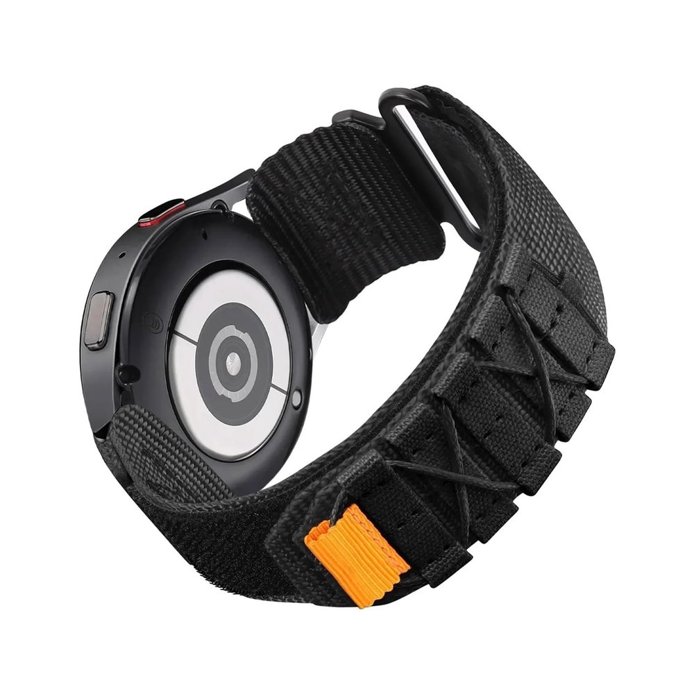 20mm Nylon Strap for Samsung Galaxy Watch 7 6 5 4 40/44mm 5Pro 6Classic for Huawei Watch GT5 4Pro 22mm Band(Black,20MM_S-180MM)