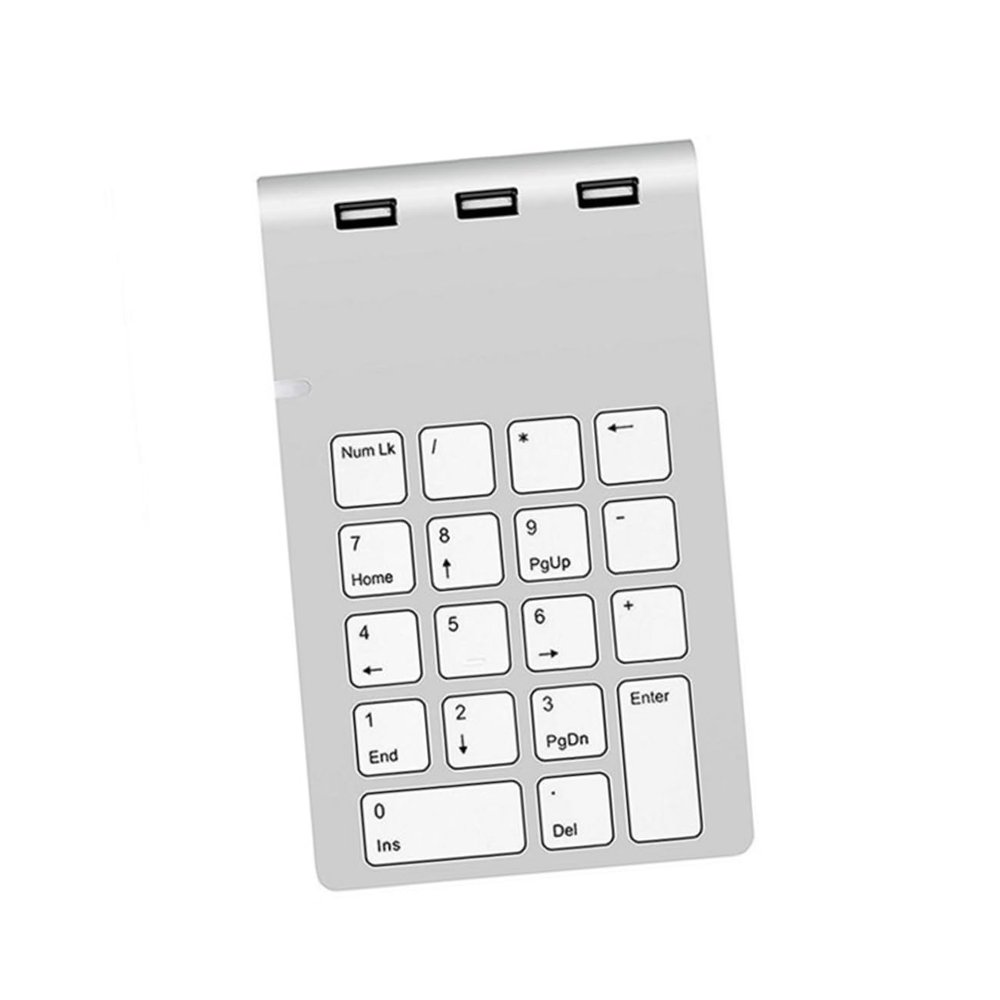 DIYEAH Numpad Keyboard 3 Ports Hub 18-Key Mechanical Numeric Keypad for Computer