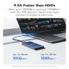 Lexar ES3 1TB External SSD, USB 3.2 Gen2 Portable SSD, PSSD Up to 1050MB/s Read, 1000MB/s Write, External Solid State Drive Compatible with iPhone 16/15 Series/Mac/PS5/XBOX/Laptop/PC, Blue view 3