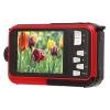 Underwater Digital Camera, Full HD 2.7K 48MP Water Proof Camera with Front Rear Selfie Dual Screen, 16x Digital Zoom, Camcorder for Travel Vlog (Red) view 1