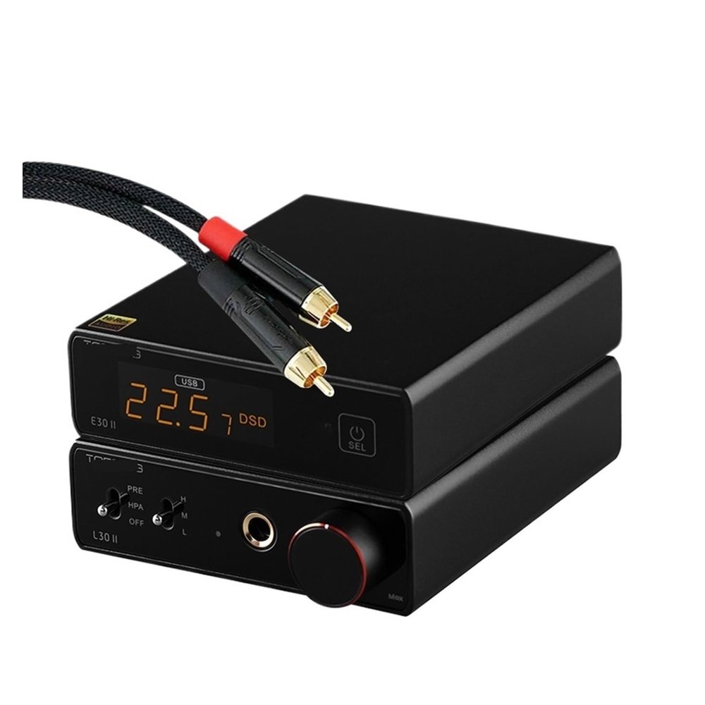 L6AS0F7 E30 II Decoder + L30 II Headphone Amplifier+RCA Cable(E30II-L30II Black)