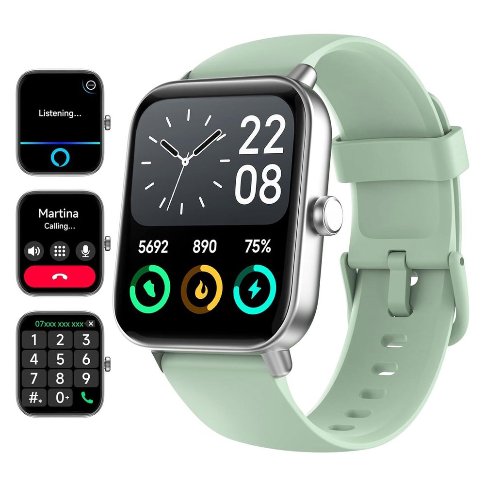 aeac Smart Watches for Women Men Android & iPhone, Alexa Built-in, 1.8" Touch Screen Smartwatch with Answer/Make Calls, Fitness Watch with IP68 Waterproof Heart Rate/Sleep Monitor, 120+ Sport Modes