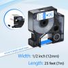 KCMYTONER 10 Pack Compatible for Dymo D1 45014 S0720540 Label Maker Tape Blue on White 1/2 inch x 23 feet Label Tape for LabelPoint 100 150 200 250 300 350 view 2